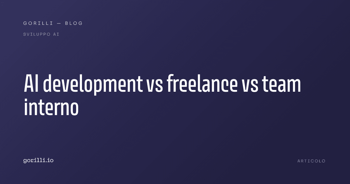 AI development vs freelance vs team interno