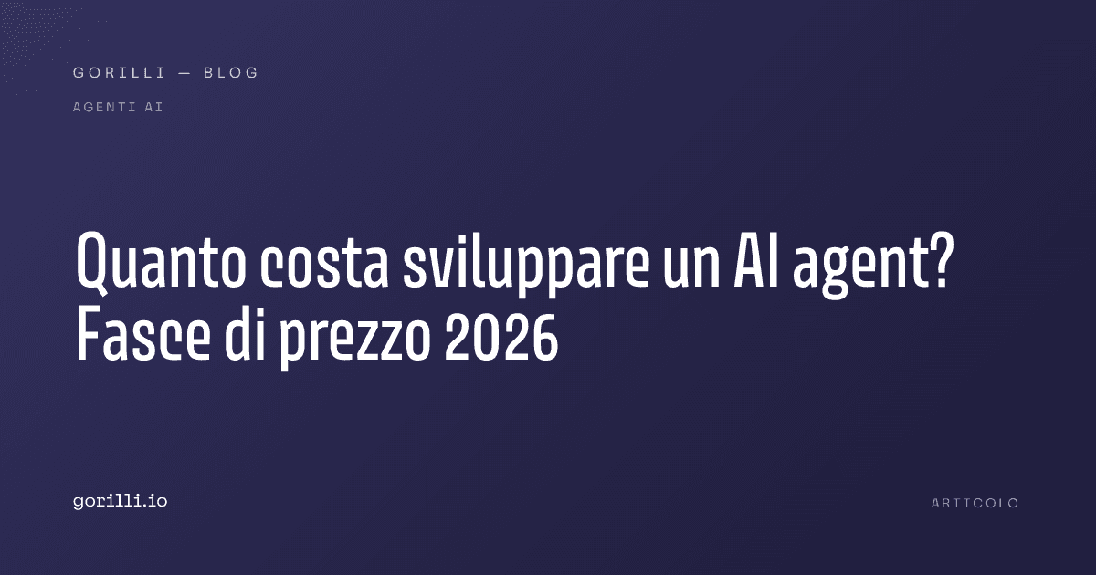 Quanto costa sviluppare un AI agent? Fasce di prezzo 2026